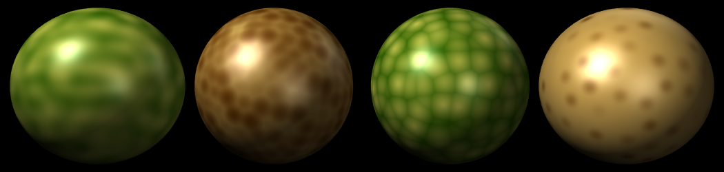 Screenshot of noise on spheres