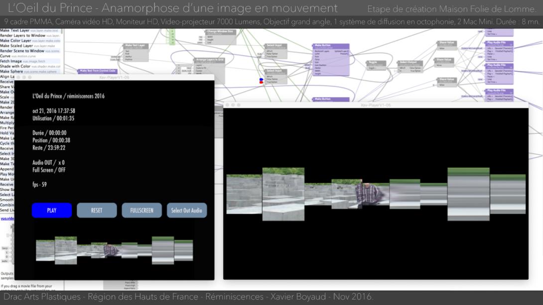 Screenshot of the Vuo composition source and output for L'Oeil du Prince