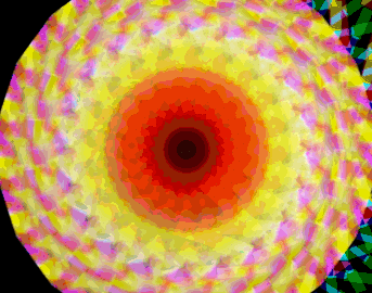 An animation of a colorful kaleidoscope