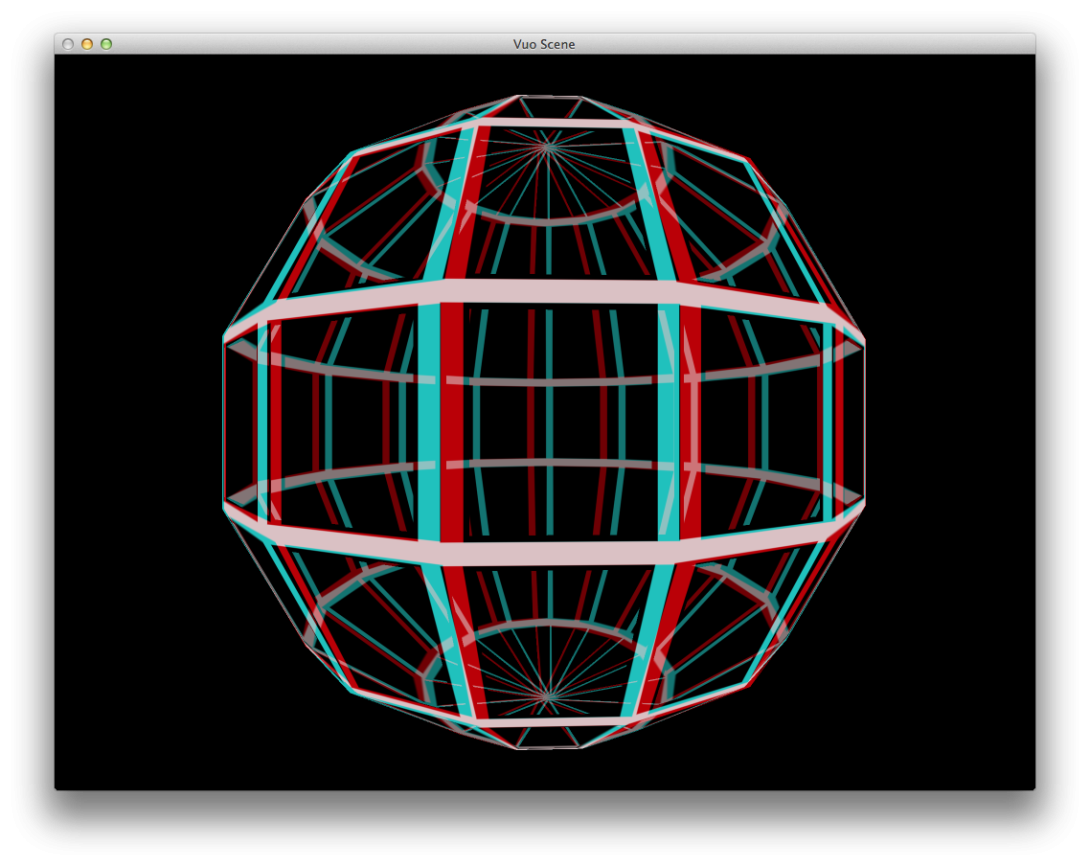 Screenshot of stereoscopic sphere example composition