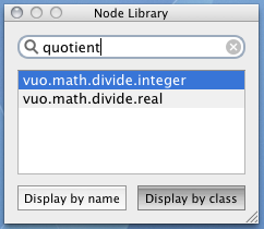 Screenshot demonstrating node search