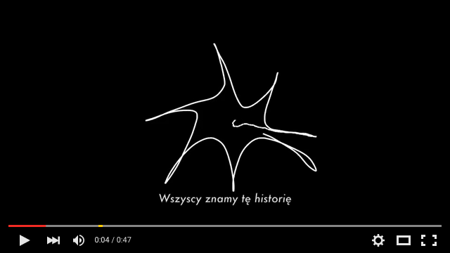 An abstract line illustration with text in Polish